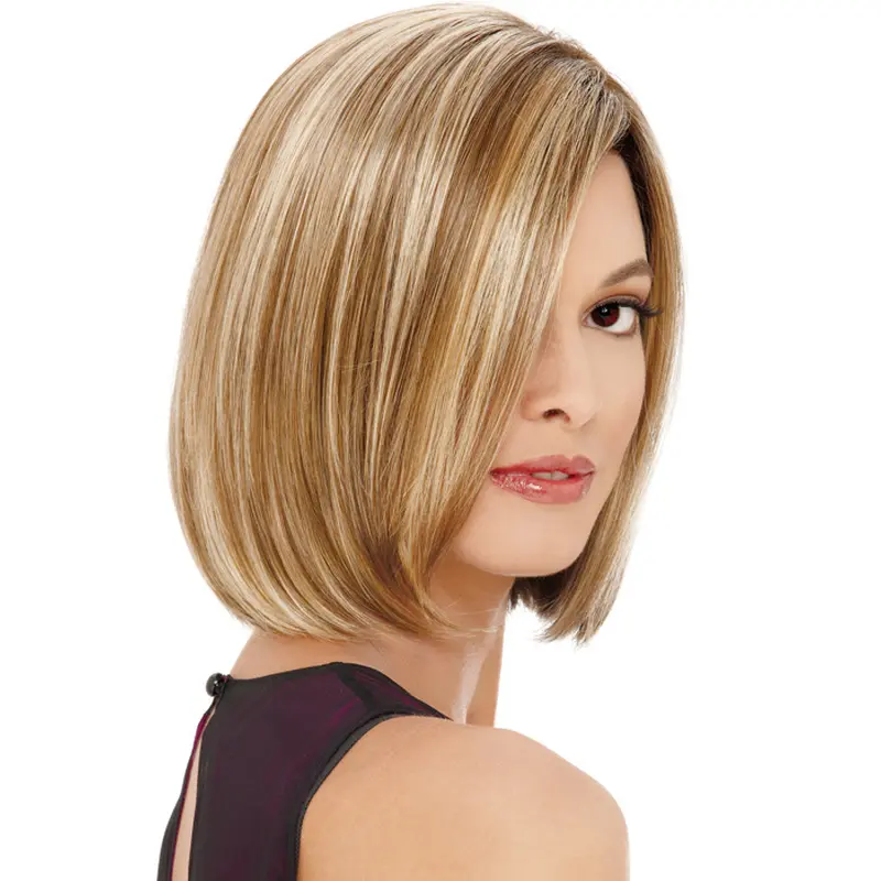 Fashion Blonde Straight Chin Length Lace Front Wigs