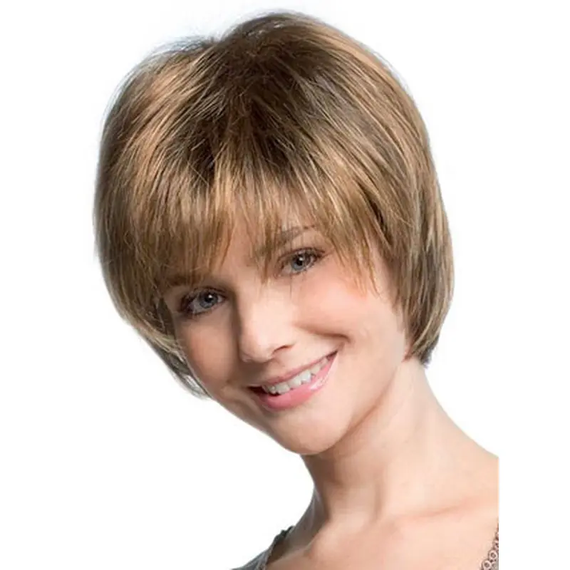Blonde Straight Synthetic Sassy Short Wigs