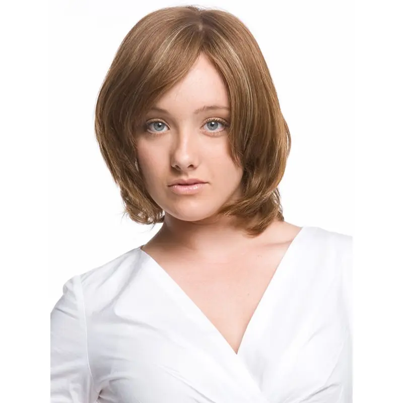 Affordable Remy Human Hair Monofilament Wavy Medium Wigs