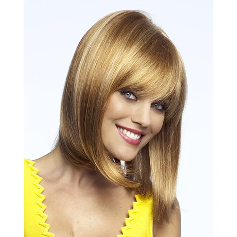 Blonde Hairstyles Lace Front Synthetic Medium Wigs