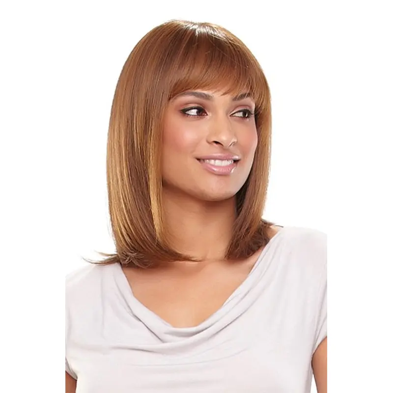Refined Blonde Monofilament Shoulder Length African American Wigs For Cancer