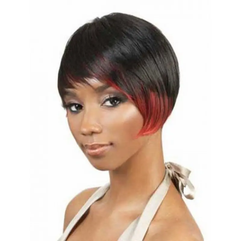 Black Straight Synthetic Tempting Short Wigs