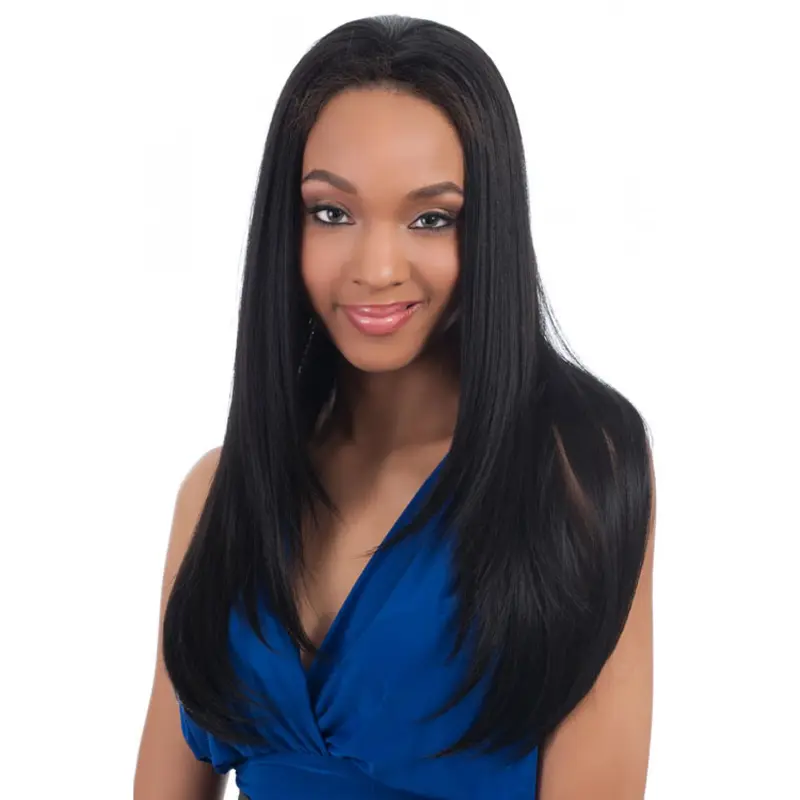 Unique Black Straight Long Human Hair Wigs & Half Wigs