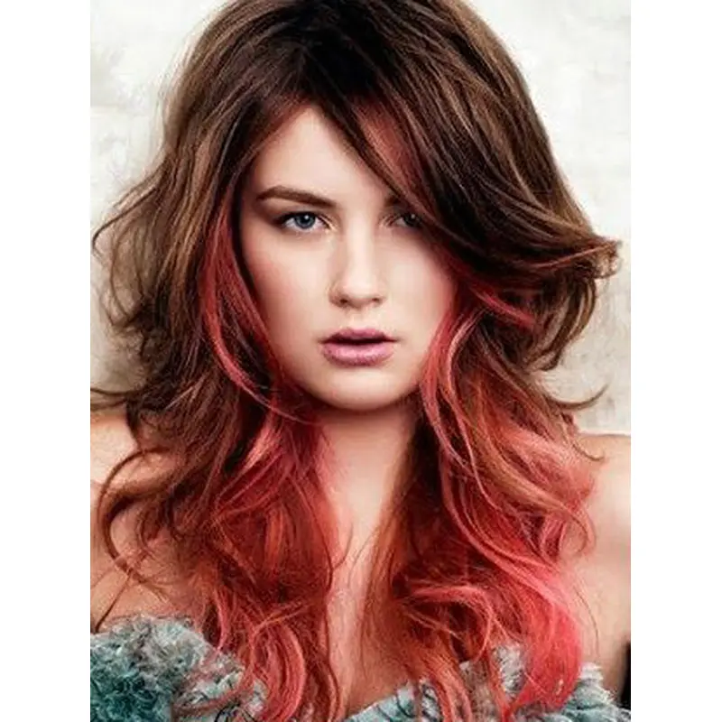 22" Wavy Long Lace Front Two Tone Wigs