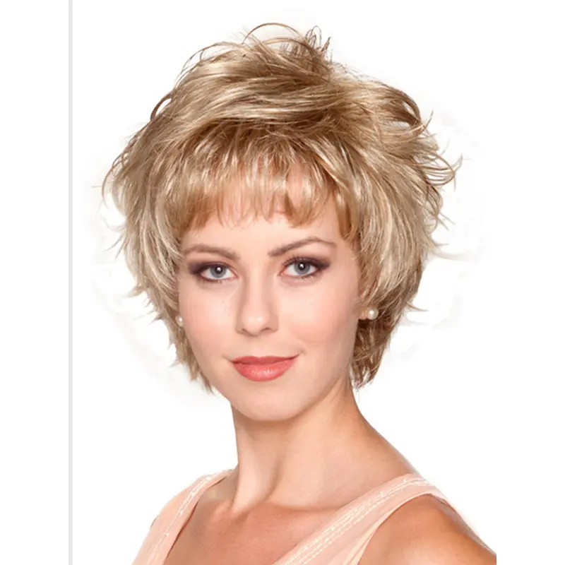 Fashion Blonde Wavy Short Synthetic Wigs