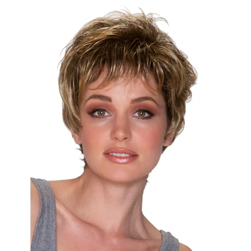 Fashionable Blonde Wavy Short Synthetic Wigs