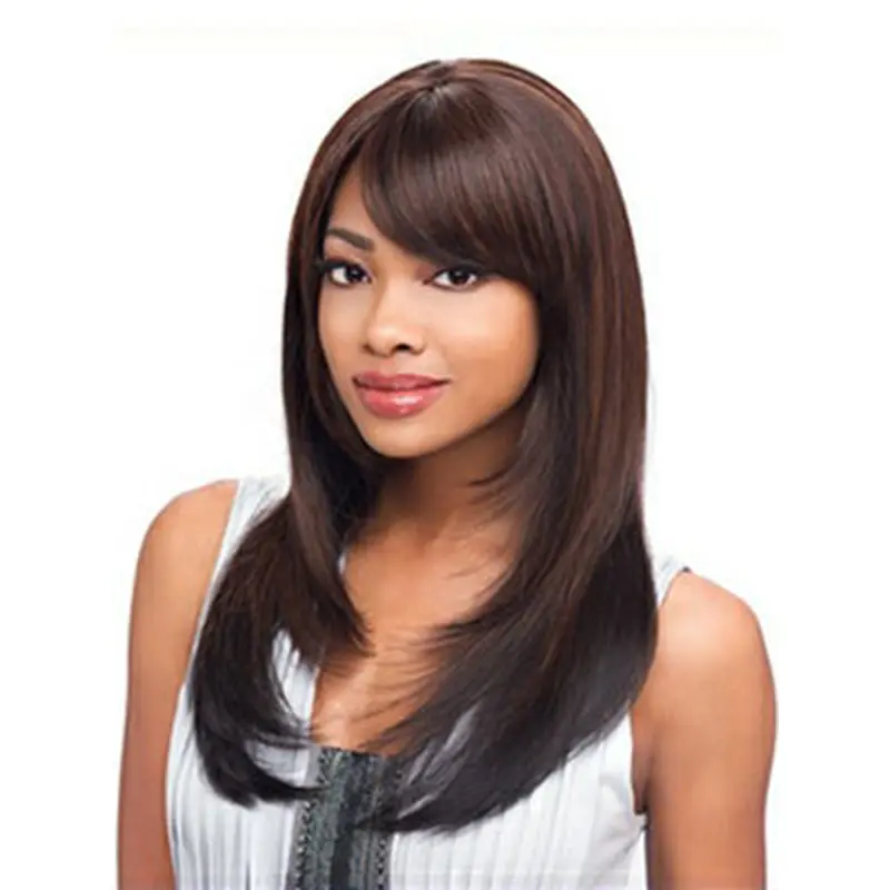 Affordable Auburn Straight Long African American Wigs