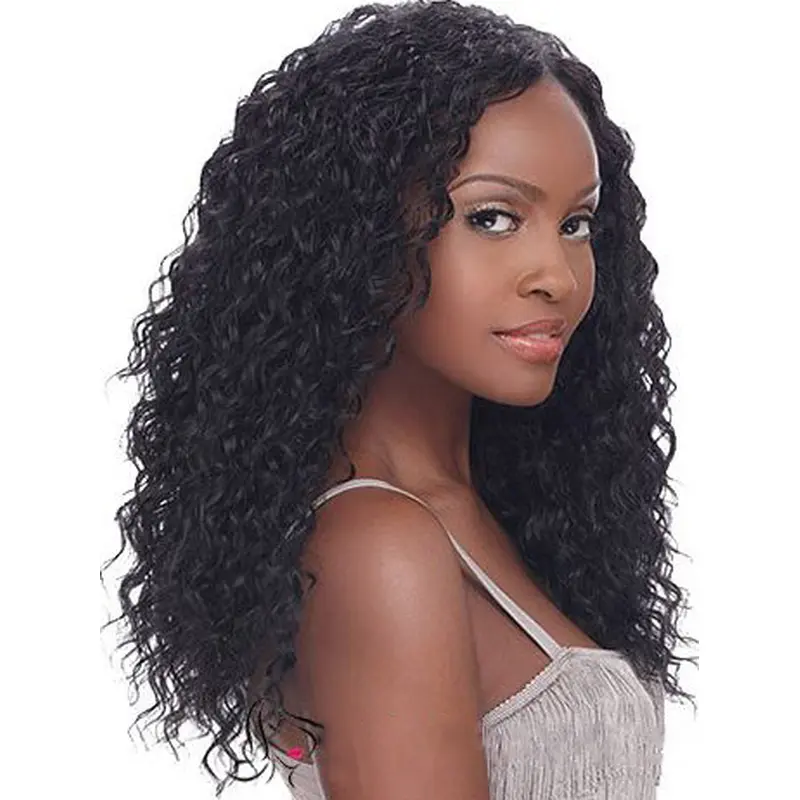 Top-rated Long Kinky Black No Bang African American Lace Wigs for Women 20 Inch
