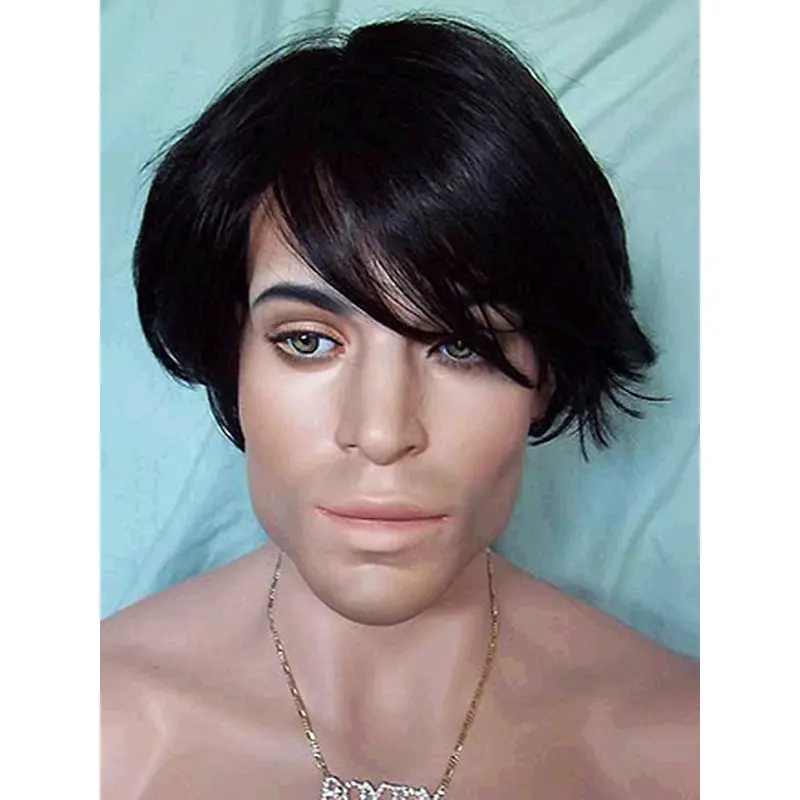 Trendy Black Straight Short Men Wigs