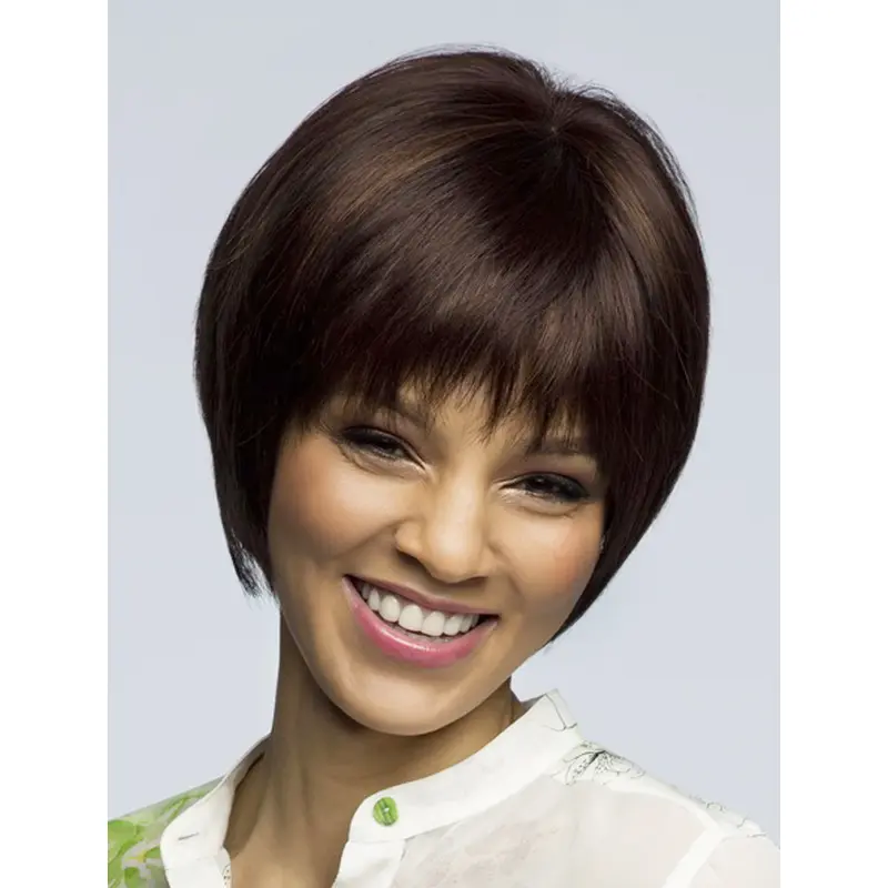 No-fuss Brown Straight Short Bob Wigs