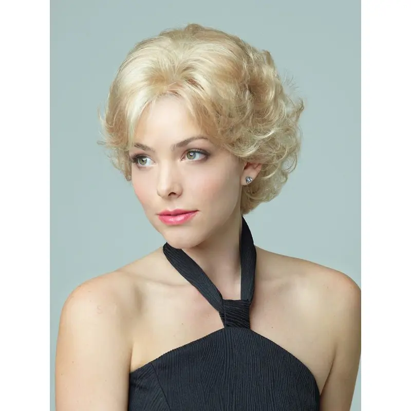 Blonde Curly Synthetic Popular Short Wigs