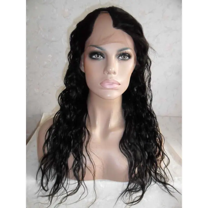Faddish Black Wavy Long U Part Wigs