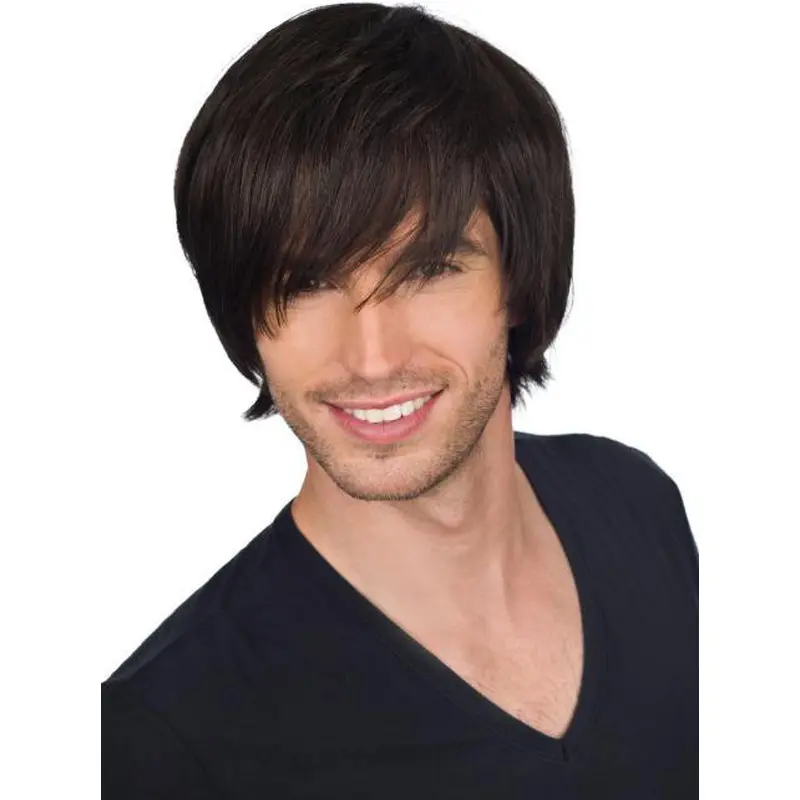 New Straight Full Lace Short Men Wigs