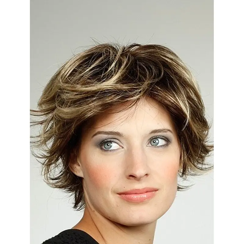 Blonde Layered Synthetic 10" Wavy Beautiful Medium Wigs