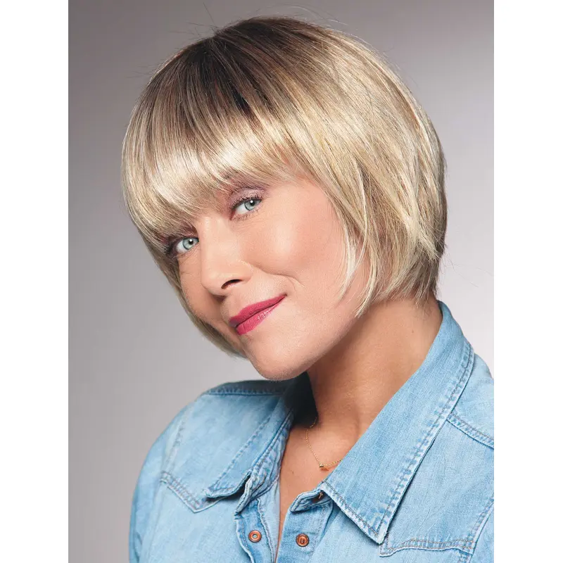 Fashional Blonde Chin Length Straight Bobs High Quality Wigs