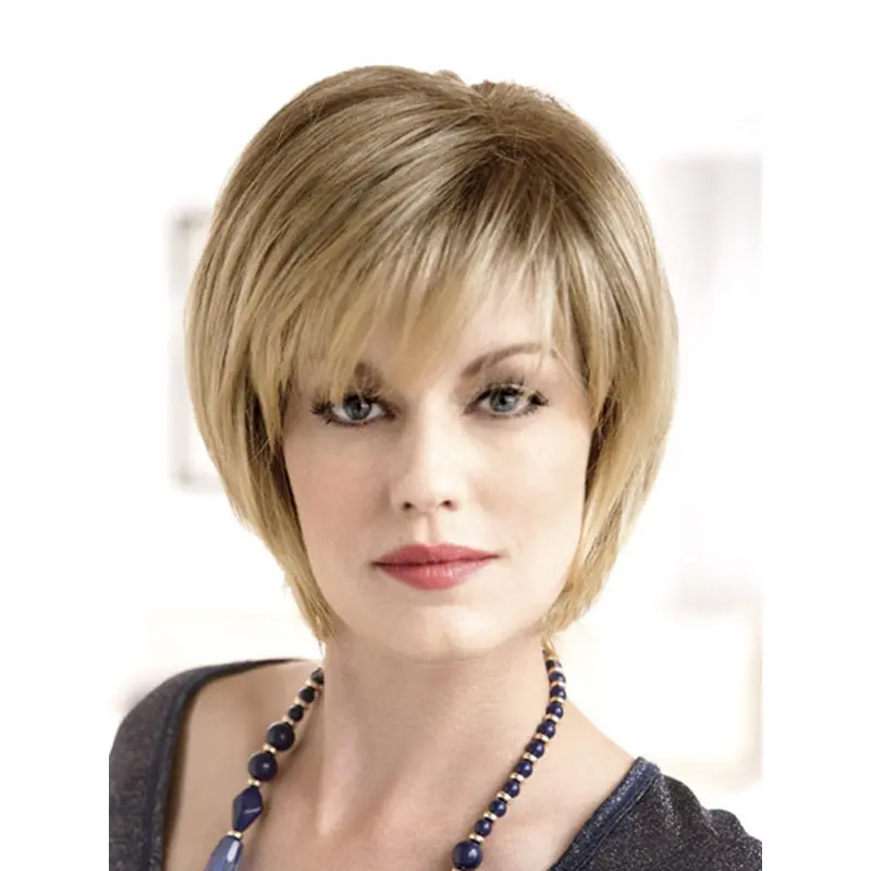 Blonde Monofilament Synthetic Natural Wigs For Cancer