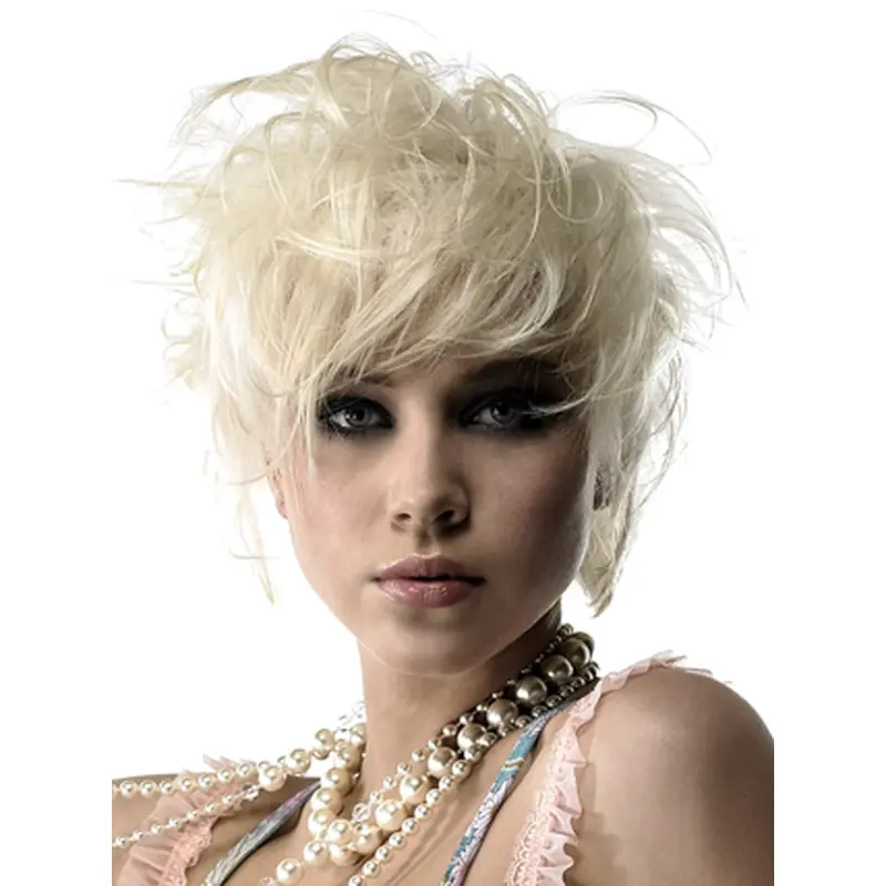 Young Fashion Short Platinum Blonde Hairstyle Lace Front Wigs