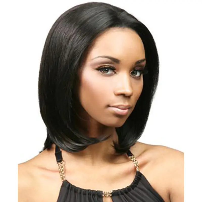 Black Lace Front Indian Remy Hair Exquisite Medium Wigs
