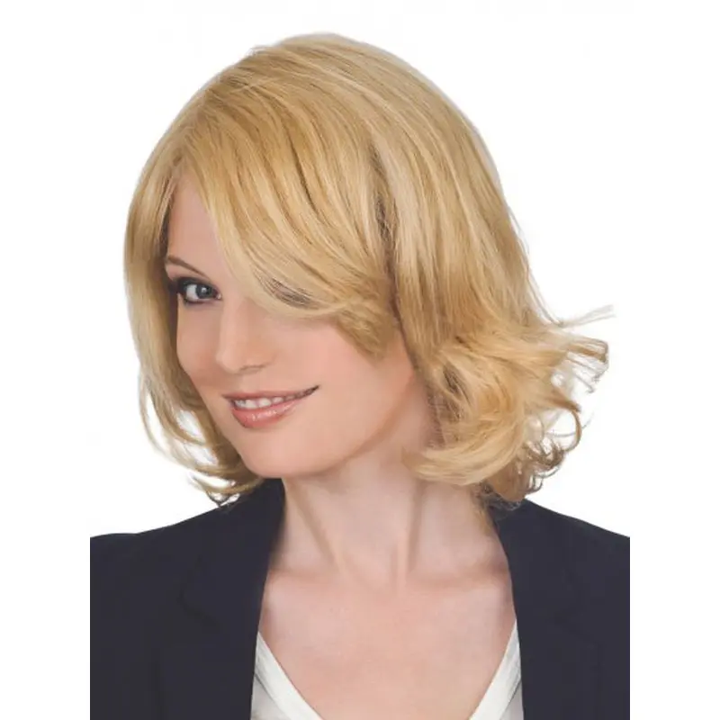 Blonde Wavy Chin Length Lace Front Wigs