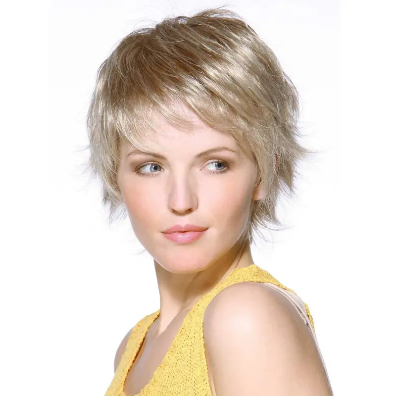 Boycuts Comfortable Blonde Wavy Medium Wigs