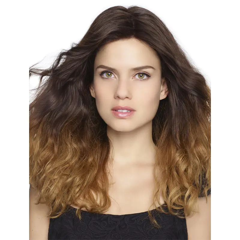 Fashional Brown Long Curly Without Bangs High Quality Wigs