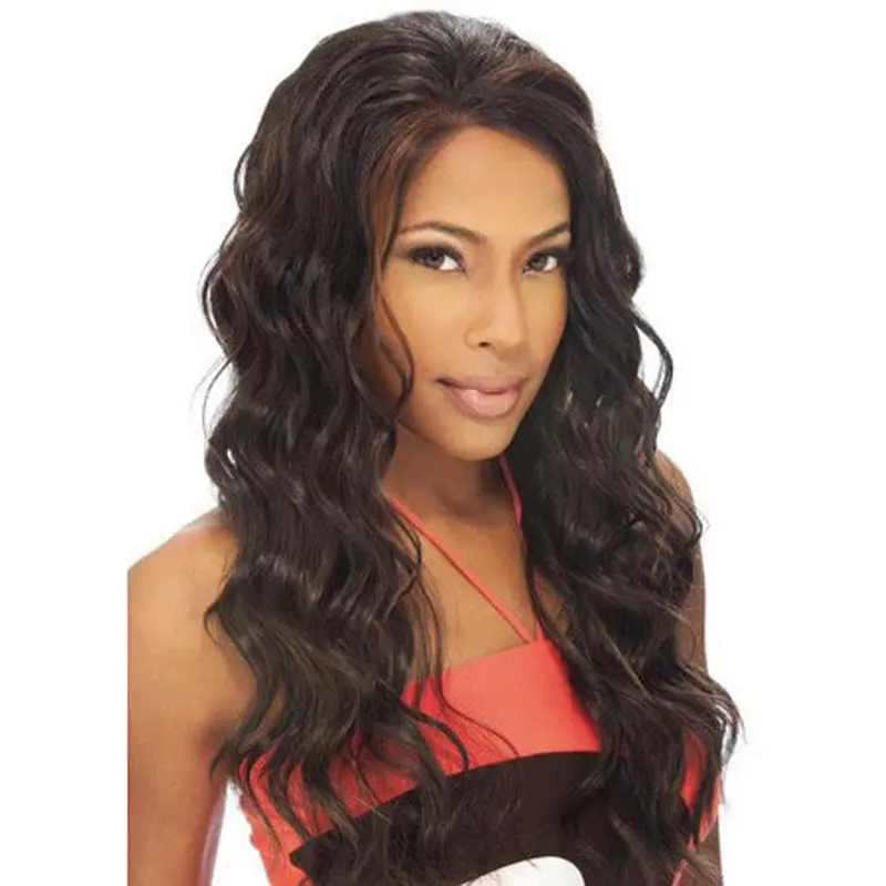 Beautiful Brown Wavy Long Human Hair Lace Front Wigs