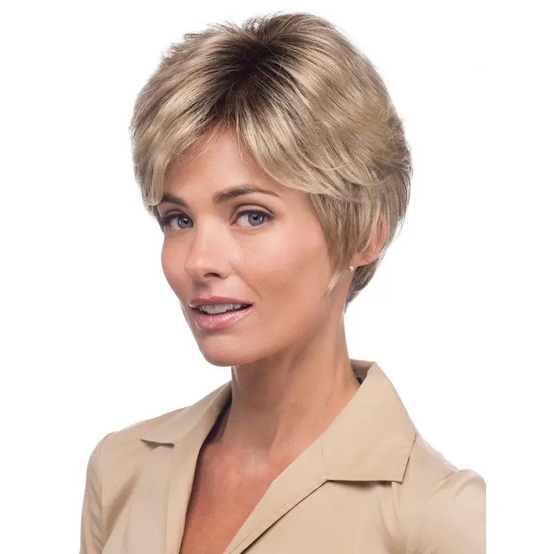 Blonde 8" Wavy Monofilament Synthetic Wigs