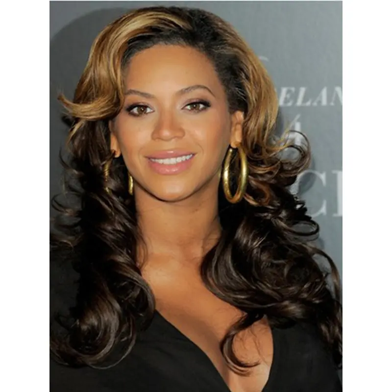 Mature Curly Beyonce 20Inches Indian Remy Hair Lace Wig