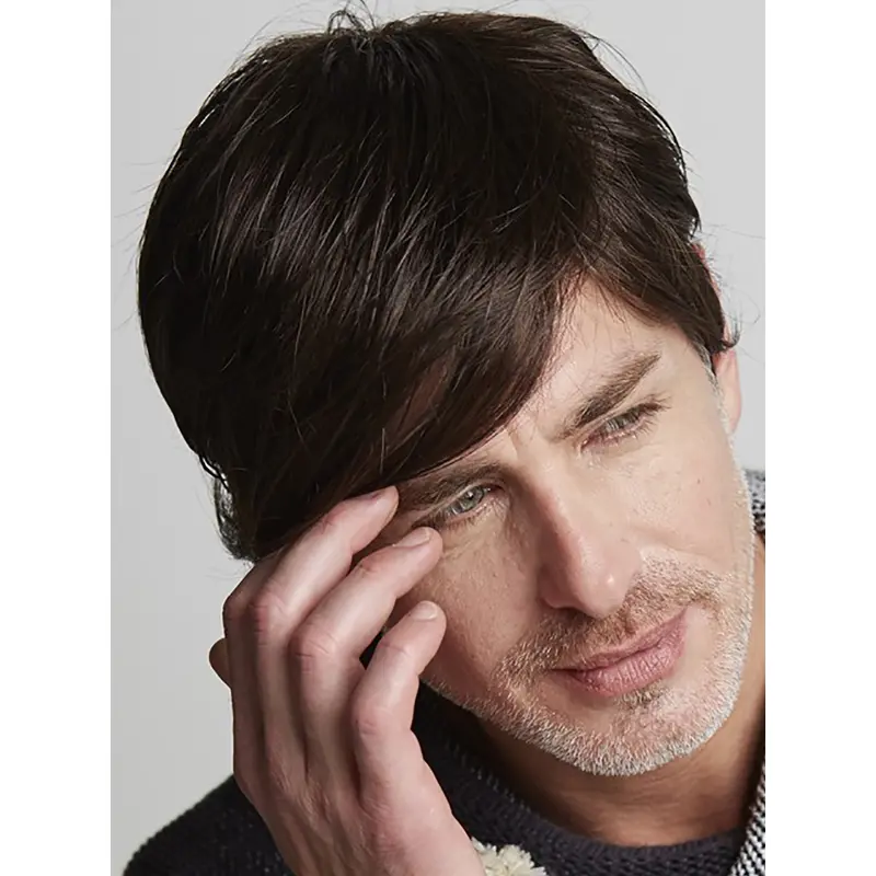 Top Straight Hand Tied Short Men Wigs
