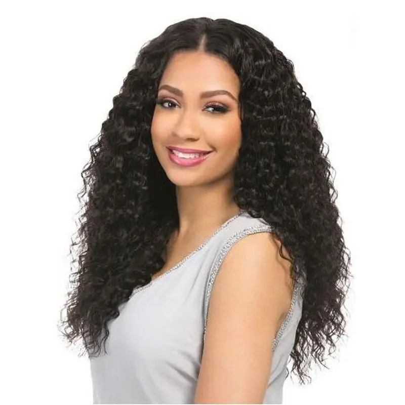 Black Curly 18" Without Bangs Remy Human Hair 360 Lace Wigs