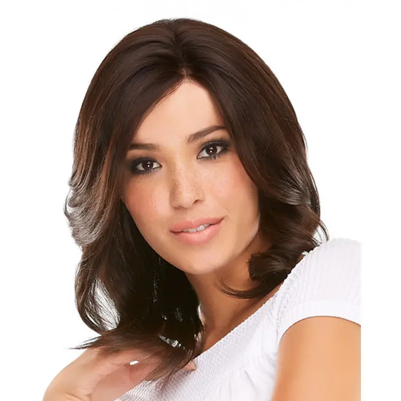 Fabulous Auburn Curly Shoulder Length Remy Human Lace Wigs