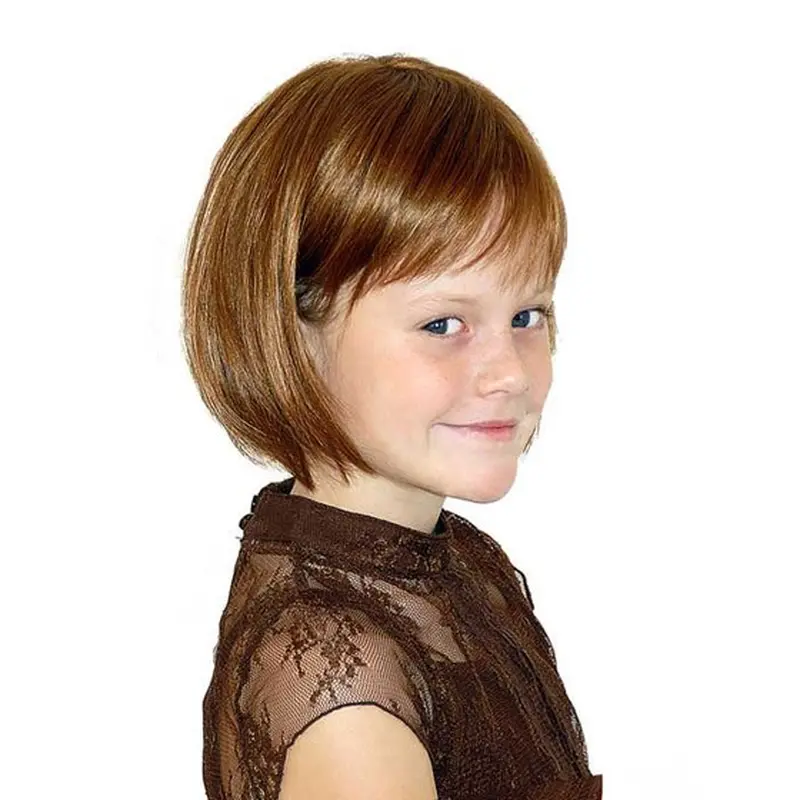 Fashionable Auburn Straight Chin Length Wigs For Cancer