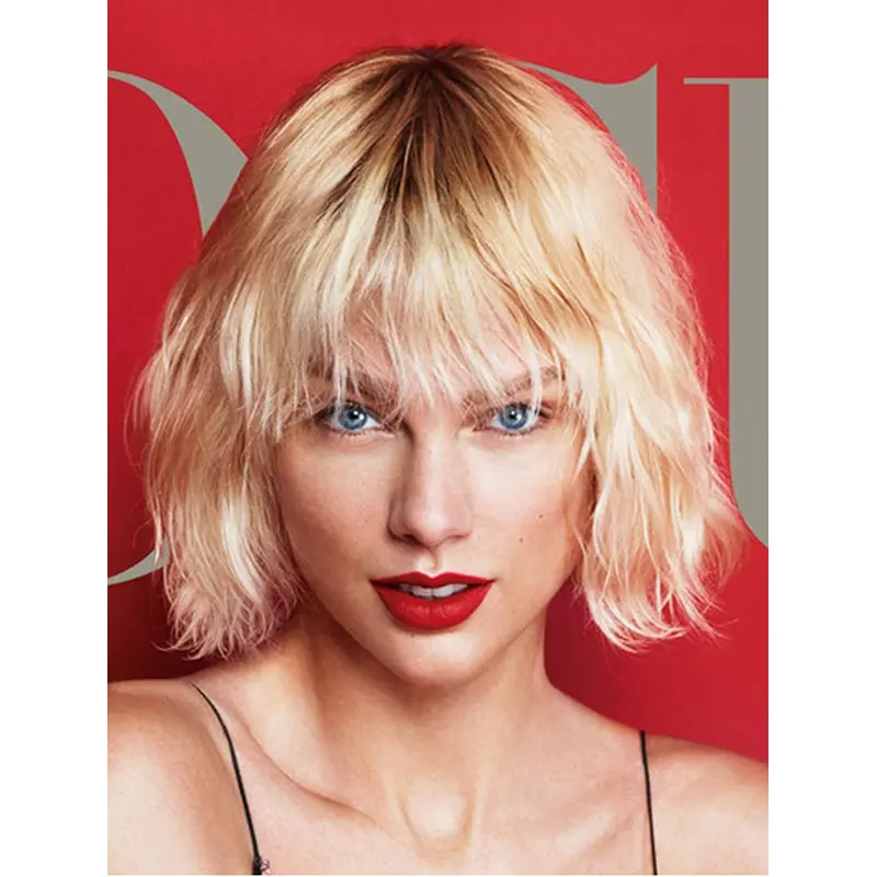 Lace Front Chin Length Silver Straight With Bangs Taylor Swift Wigs