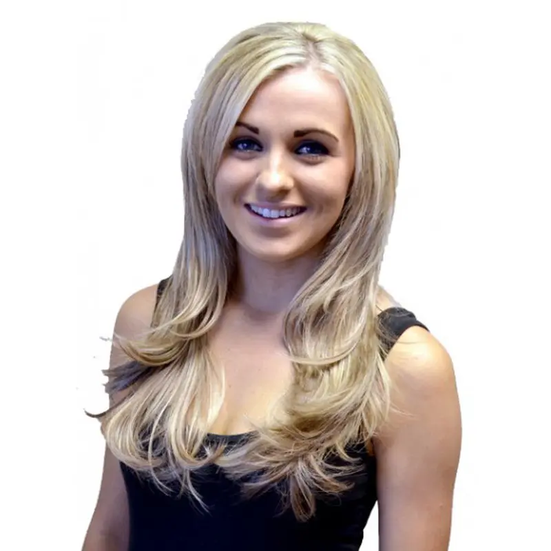 Natural Blonde Wavy Long Human Hair Wigs & Half Wigs