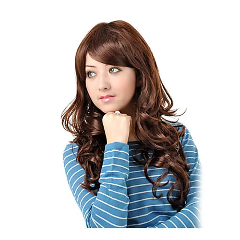 Amazing Auburn Wavy Long Synthetic Wigs