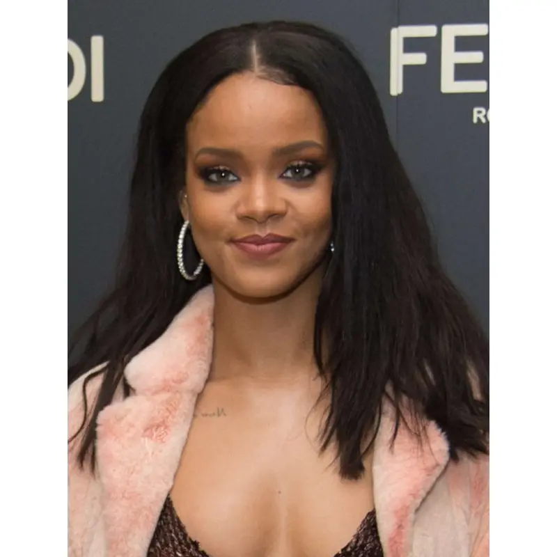 Black Straight 16" Without Bangs Rihanna Hair