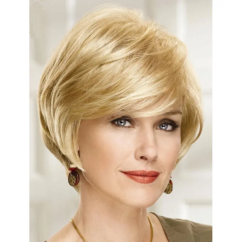 Fashional Chin Length Straight Blonde Bobs Fantastic Wigs