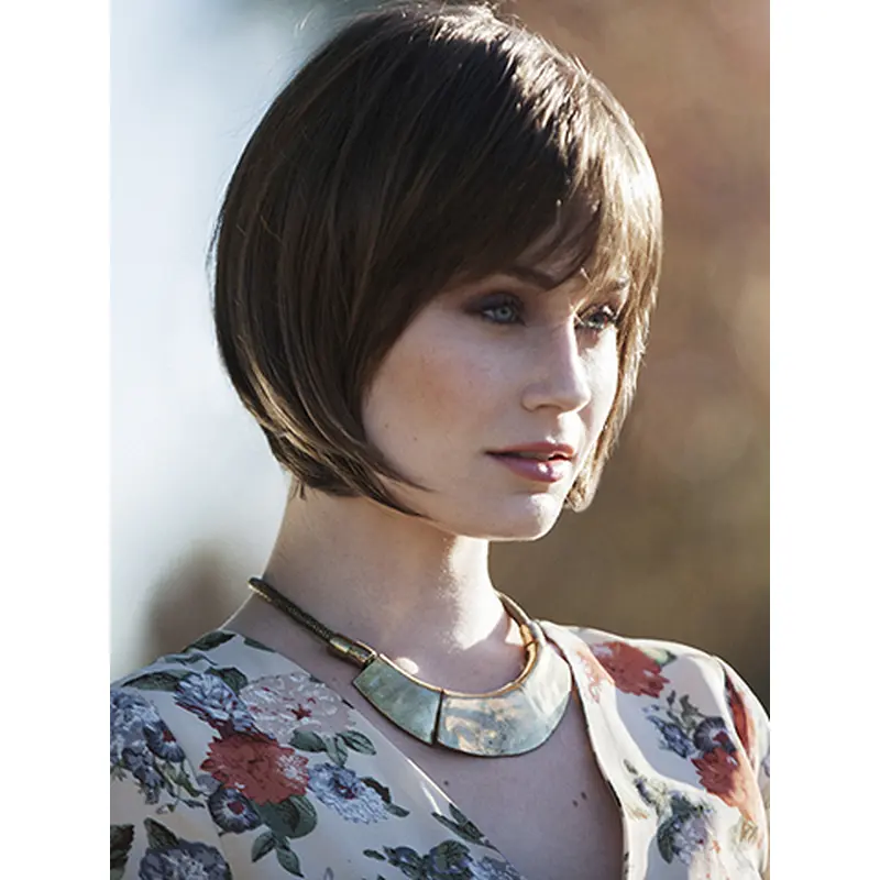 10" Straight Brown Bobs Medium Wigs
