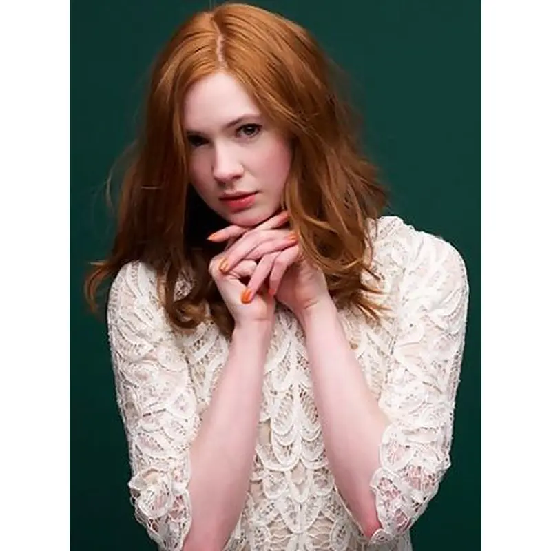 Top Lace Front Straight Copper Medium Wigs