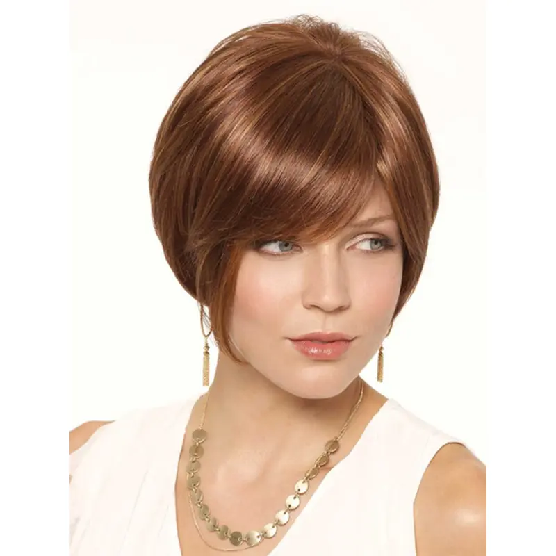 Traditiona Auburn Lace Front Short Wigs