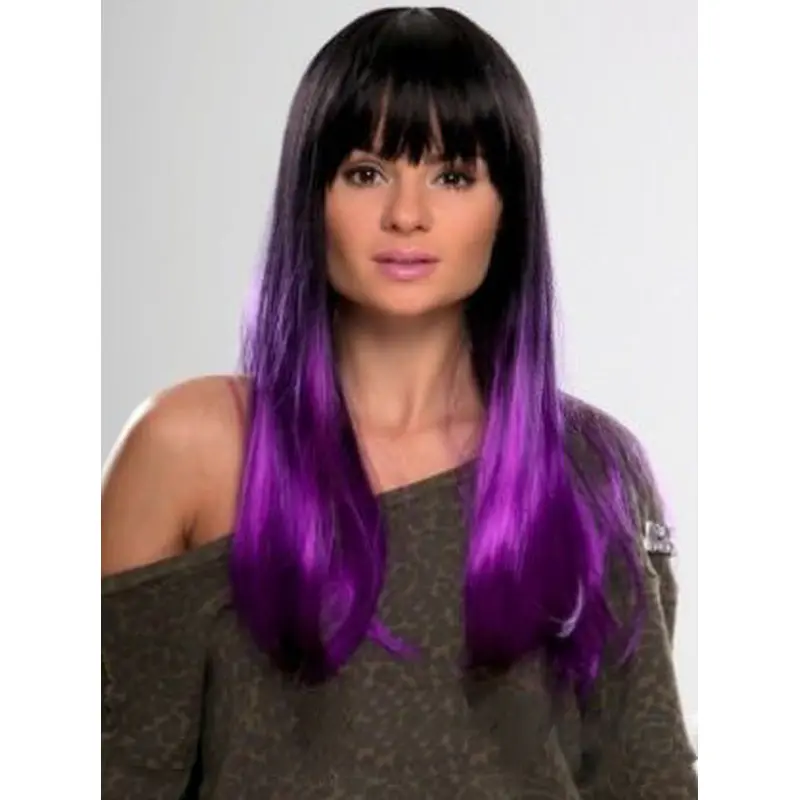 22" Straight Long Lace Front Ombre Wigs