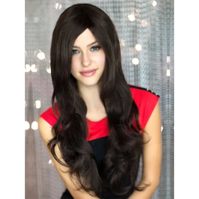 Black Wavy Synthetic Long Wigs