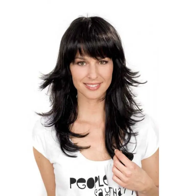 Fashionable Black Straight Synthetic Long Wigs