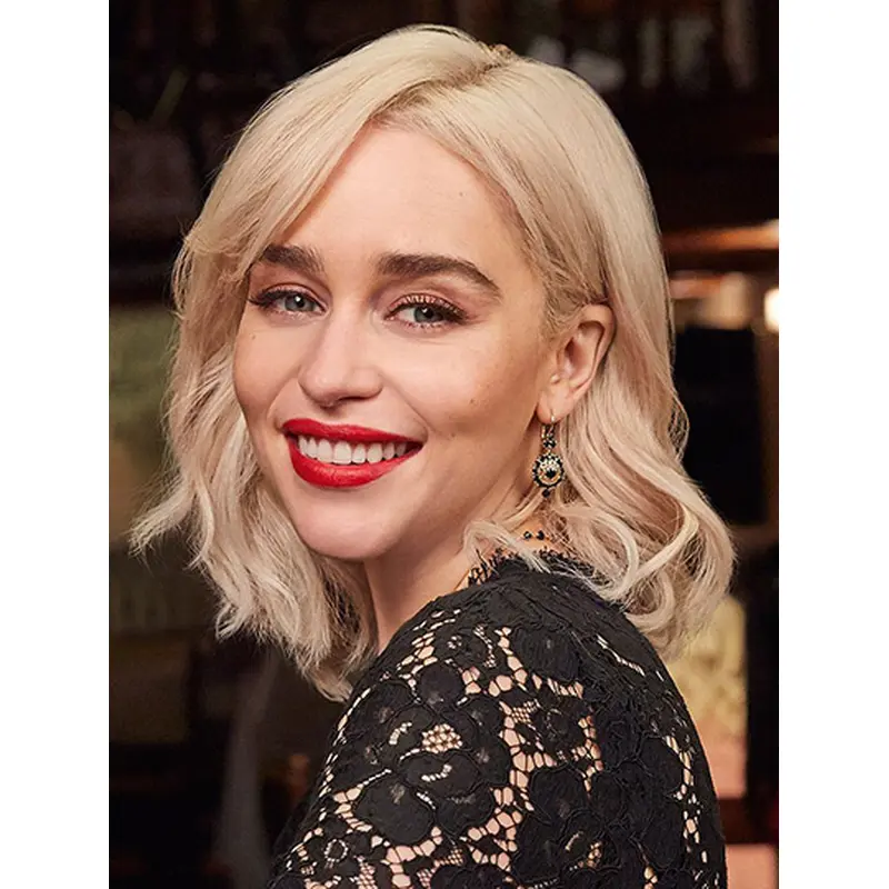 Wavy 14" Shoulder Length Blonde Synthetic Emilia Clarke Wigs