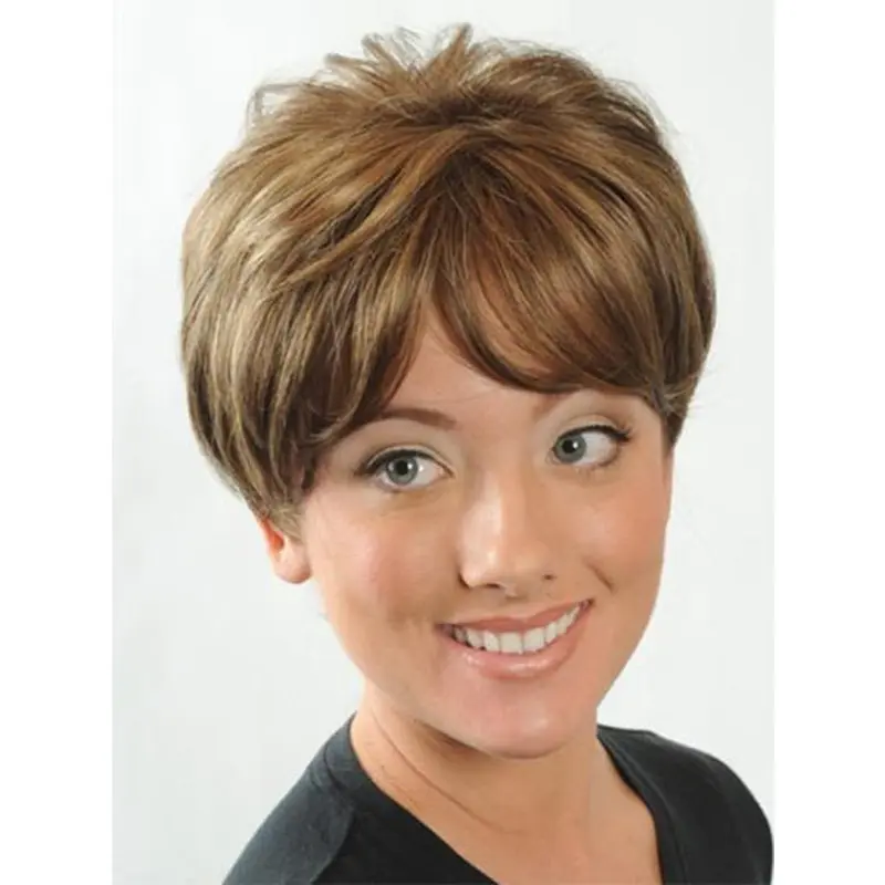 Trendy Auburn Straight Short Synthetic Wigs