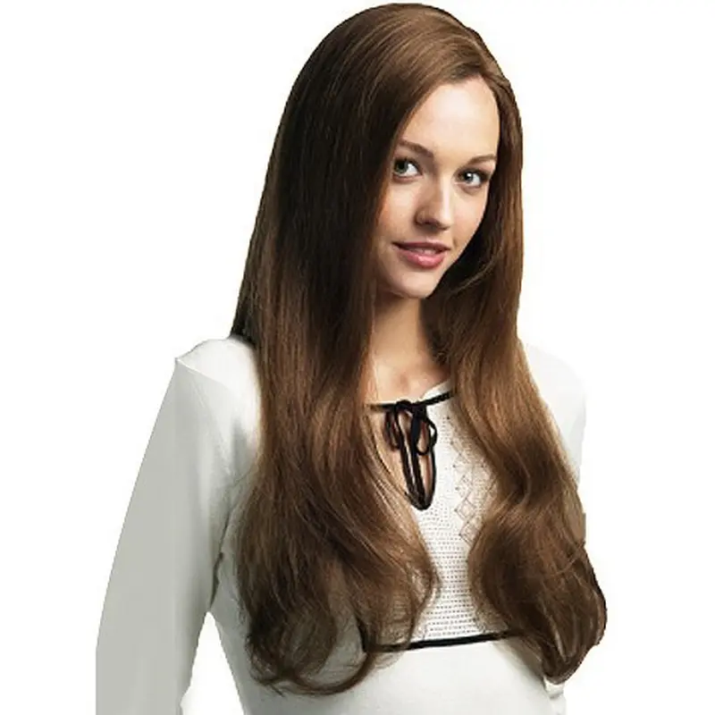 Mature Brown Straight Long Lace Wigs