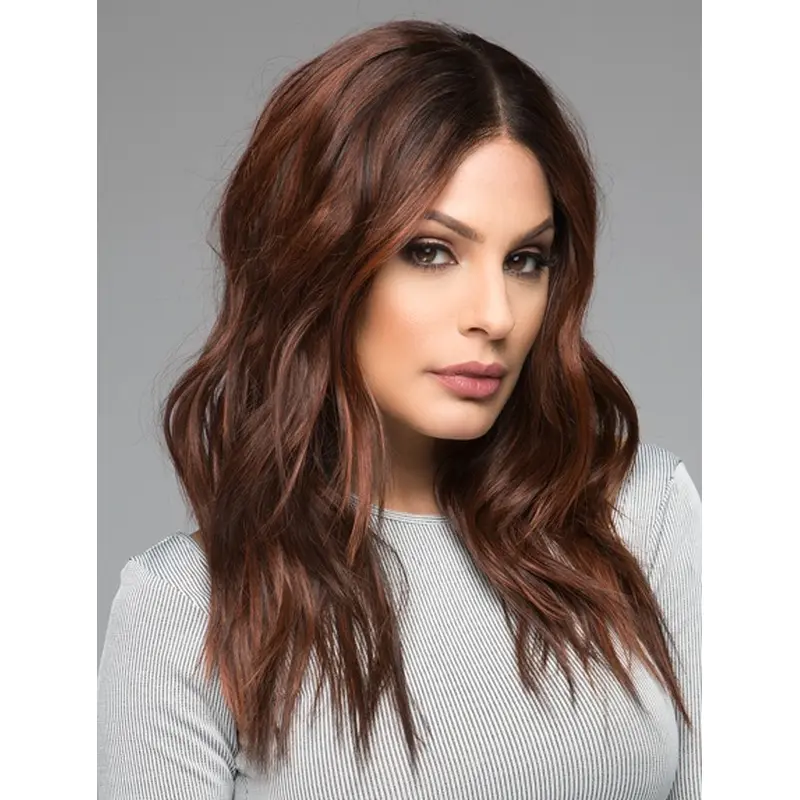 Auburn 16" Curly Suitable Long Remy Human Hair 100% Hand-tied Wigs