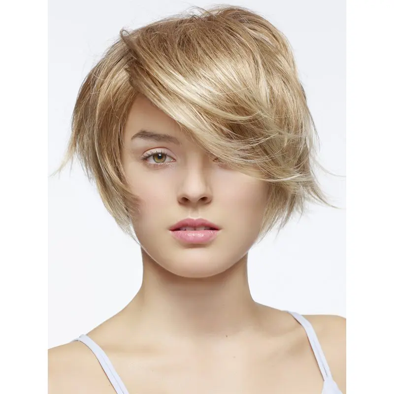 Perfect Blonde Short Straight Layered Popular Wigs