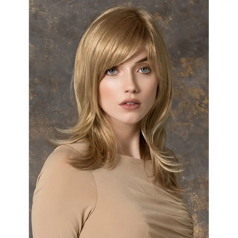 Traditiona Synthetic Straight Medium Monofilament Wigs
