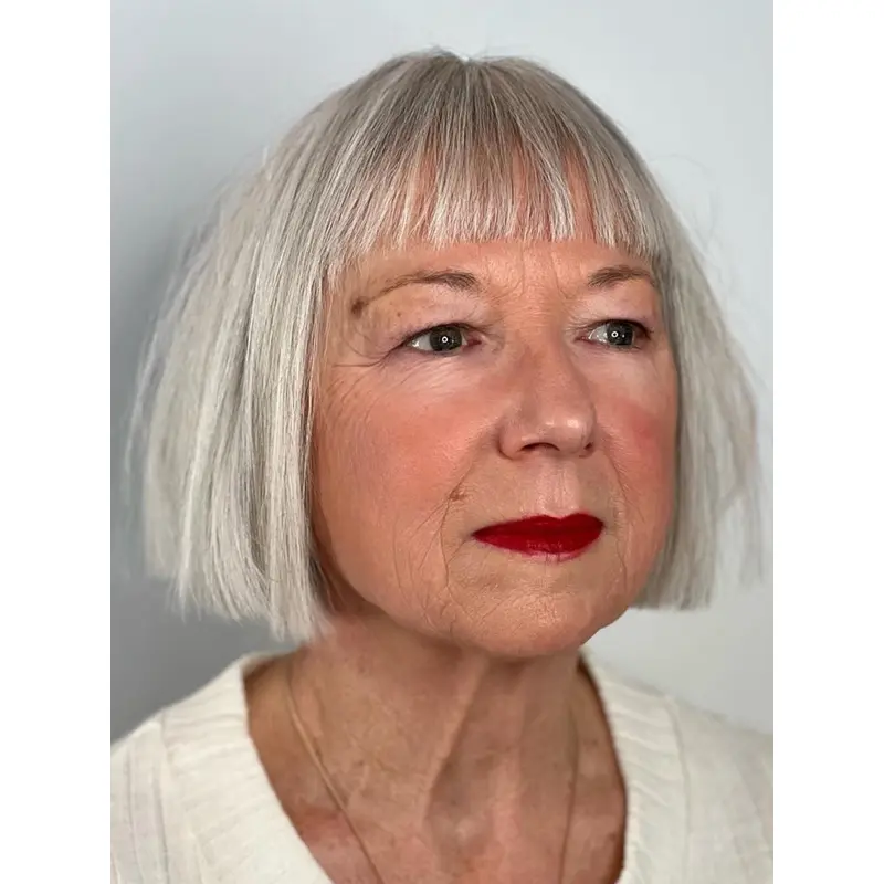 Short Grey Wigs For Women Synthetic 8" Monofilament Wigs
